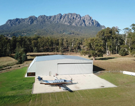 Massive Private Steel Hangar in Tasmania