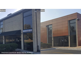 Building facelifts with metal composite material