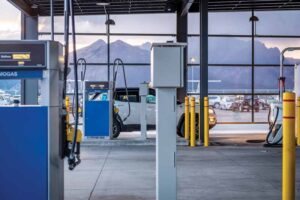 The facility provides three basic functions: vehicle fueling, washing, and detailing.