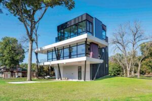 An abundance of natural light floods the interior.