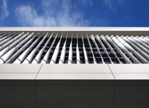 The sunshades are shown very close up, from below. 