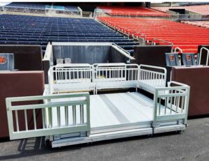 A close-up shot of the platform designated for cameramen. 