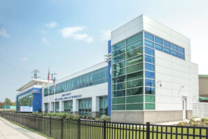 Di Cara | Rubino Architects designed a retrofit and renovation project for Essex County West Caldwell School of Technology with a modern exterior.