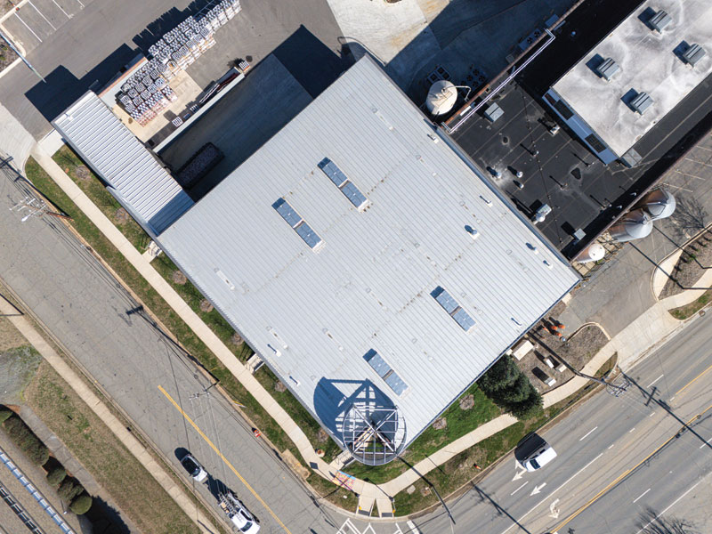 An overhead view of the brewery's footprint.