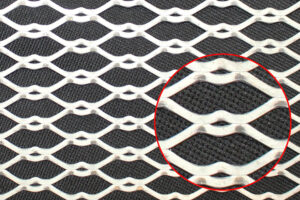 Painted metal panel close-up