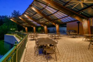 This solar canopy is the focal point of a zoo, offering shade and environmental supports.