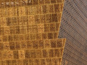 Up close view of metal coating.