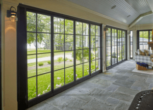 Interior view of steel windows.
