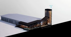 Rendering displays stacked section appearance.