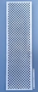 A panel features a pattern of square perforations.