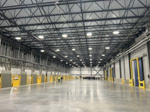 Interior of a warehouse facility.