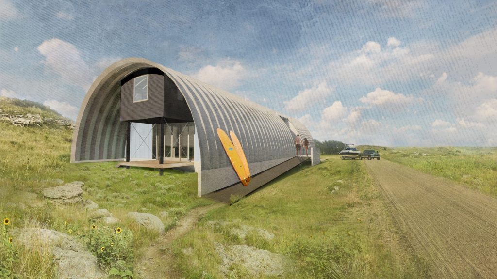 A quonset structure rendering