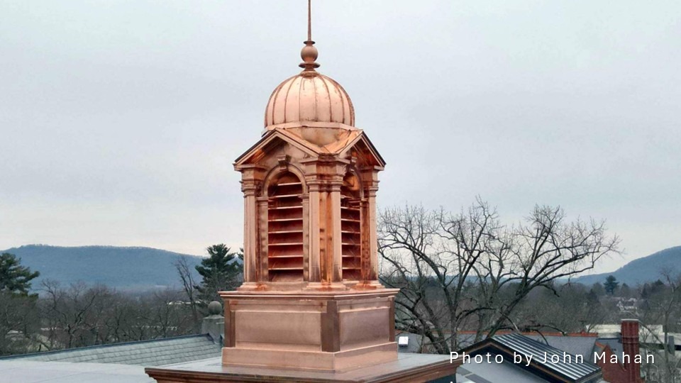 copper cupola atop a building