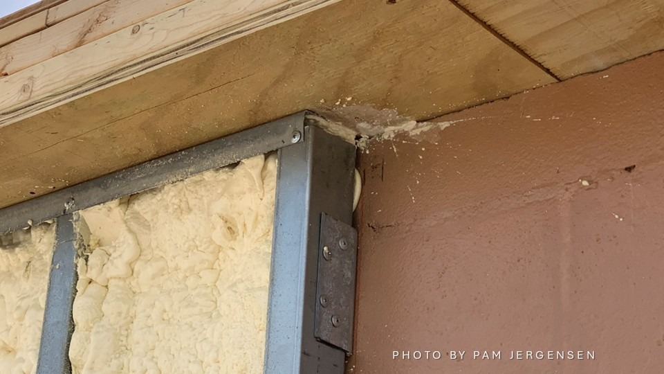 air barrier corner near roof