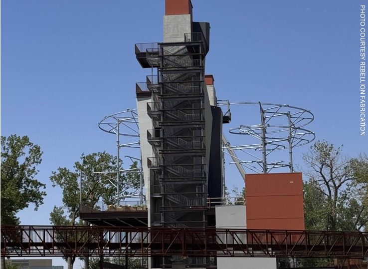 River's edge tower side view