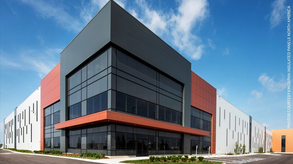 insulated metal panels clad a building